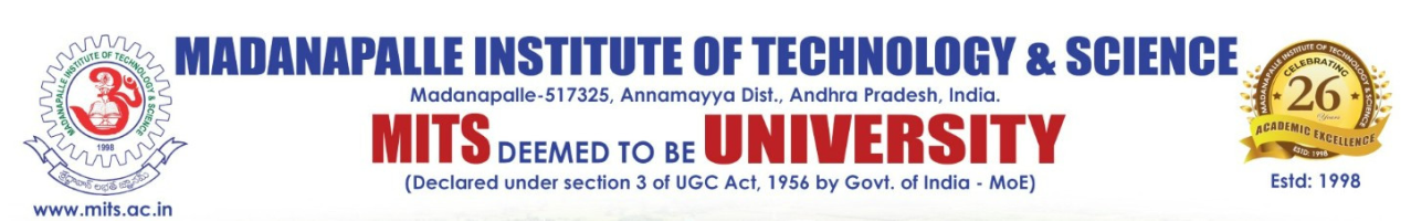 Welcome to MITS DEEMED TO BE UNIVERSITY